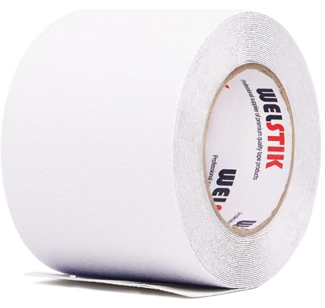 WELSTIK - Nastro adesivo antiscivolo, 10 cm x 5 m, per una presa ottimale, adesivo di sicurezza per interni ed esterni, per la sicurezza del lavoro, sicurezza domestica, trasparente