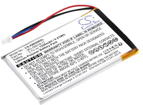 TECHTEK Batterie 1250mAh Compatible avec [Garmin] Nuvi 200, Nuvi 200W, 205, 205T, 205W, 205WT, 250, 252W, 255, 255T, 255W, 255WT, 260, FBA