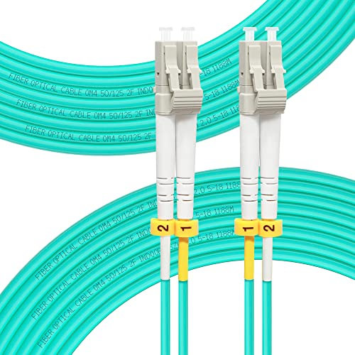 FLYPROFiber 30m/98ft OM4 LC to LC Fiber Patch Cable | Length Options: 0.5m-100m, 40GB/100GB Duplex, 50/125um Multimode Fiber Optic Cable Cord LSZH 30Meter(98ft)