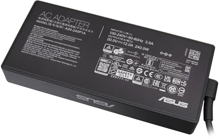 Asus 0A001-00970000 Original Netzteil 240,0 Watt kantige Bauform für ROG Zephyrus Duo 15 GX550LXS, S17 GX701LV, VivoBook Pro 15X M6501RM, TUF Gaming A17 FA707RM