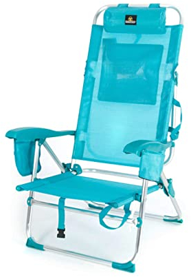 CREVICOSTA Quality Mark Marcas DE Calidad - Lavanda 12009 - Silla de Playa Plegable con reposabrazos y 9 Posiciones (Turquesa)
