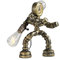 Kaj Hejmo Water Pipe Robot Style Tischlampe- Vintage Industrial Tischlampe-Steampunk Lampe Eisen Retro Nachttischlampe für Vintage Möbel Dekorationen (Bronze-Style F)