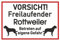 Samunshi® Aufkleber Vorsicht Rottweiler - Schild Sticker Hinweisschild Warnschild Vorsicht Hund 25 x 16,7cm Vorsicht Rottweiler schwarz