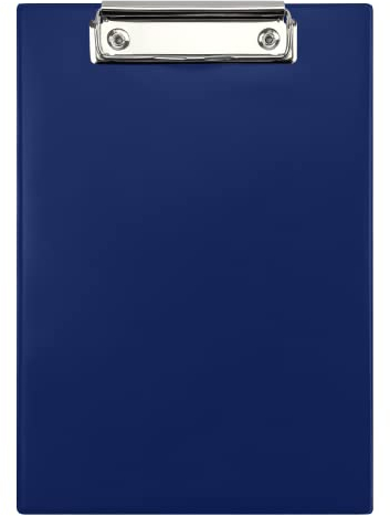 Netuno 1 Stück Klemmbrett A5 Dunkelblau mit Metallclip Schreibplatte aus Hartkunststoff Dokumentenhalter Schreibunterlage Clipboard Mappe mit Bügelklemme