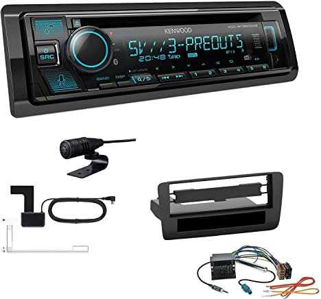 Kenwood KDC-BT960DAB 1-DIN Autoradio CD-Tuner mit Bluetooth Digitalradio DAB+ inkl. Einbauset kompatibel mit Audi A1 ab 2010 schwarz ohne Canbus