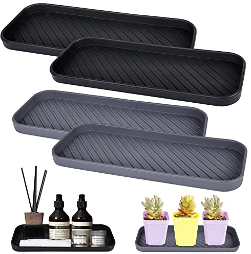 4 Pcs Spülbecken Organizer Schwämme, Abtropfmatte Silikon Schwammhalter Abtropfschale Küche Bad Organizer Spülbeckenmatte Geschirr Abtropfgestell Für Spülmittel, Seifen Und Bürsten Etc