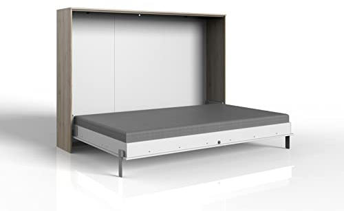 möbelando Klappbett Juist in SAN REMO Eiche NACHBILDUNG + Weiss. Abmessungen (BxHxT) 212x154x43 cm