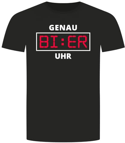 Genau Bier Uhr T-Shirt - Weizen Saufen Feierabend Party Alkohol
