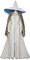 Elden Ring Cosplay Kostüm Erwachsene Frauen Ranni Hexe Umhang Hut Gürtel Kleid Halloween Outfits (Grau, Large)