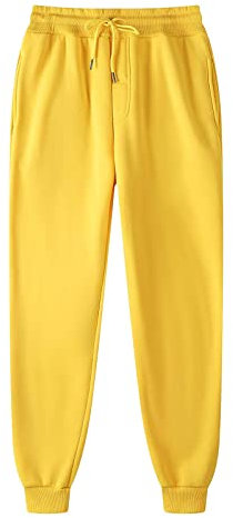 KONG JIMFAN Hosen Herren Taschen Haushose Männer Geschenke Chino Hose Herren Trainingshose Herren 3/4 Hose Herren Sporthose Herren Lang Polyester Sport Hosen Schlabberhose Herren(Orange,XXL)