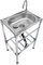 Set Di Lavandino In Acciaio Inox Mobile, Lavello Da Cucina 1 Vasca, Rubinetto Dell'acqua Calda e fredda, Giardino Da Esterno Lavando Lavello (38x33x83cm)