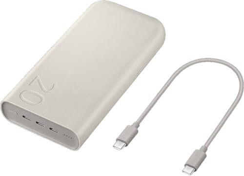 Samsung 20000mAh 45W Battery Pack with Three Type C Ports, Beige