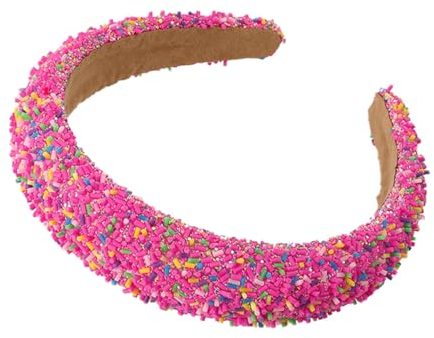 scicent Haarreif 1 Stück Strass-Stirnbänder Glitzernd mit Perlen Kristall-Glitzer Mit Pailletten Verziert Modisch Kopfhände Dick Gepolstert Breiter Schwamm Karneval Haarband Frauen Mädchen - 16613
