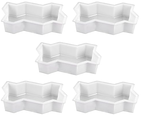 5 x 3 Wellenformen Gartenweg Kunststoff Beton Pflaster Ziegel Form DIY Gehweg Zement Ziegel Form
