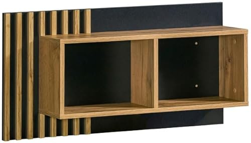 Feldmann Preiswert Wohnen Wandregal Wandboard Lamia 90cm Wotan Eiche schwarz