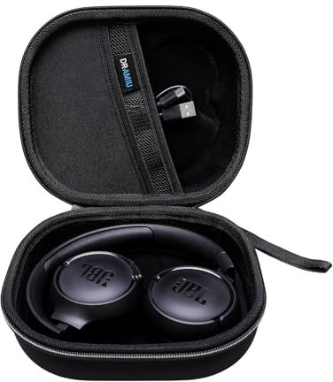 DR·AMIU Reiseetui für JBL Tune 510BT/ 520BT/ 660NC/ 670NC/ 500/ JBL Live 460NC/ 670NC/ JR 460NC, Junior 320BT / 470NC Faltbare Kleine Kopfhörer, Schwarz