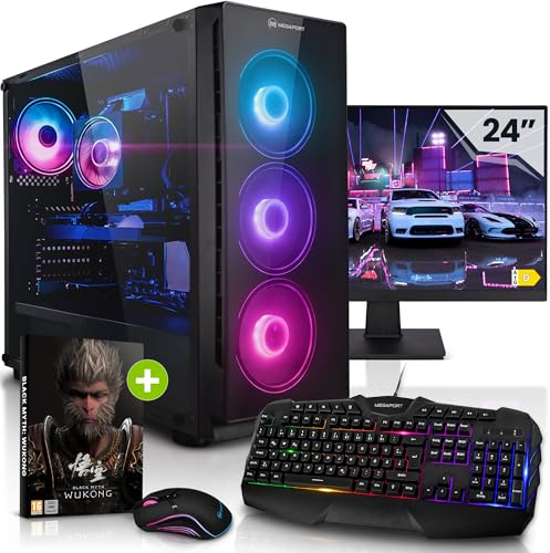Megaport Komplett Set Gaming PC Nvidia GeForce RTX 5070 12GB • Intel Core i7-12700F • 24 Monitor • Windows11 • 32GB 3200MHz DDR4 • 1TB M.2 SSD • WLAN • Tastatur • Maus Gaming komplettpaket