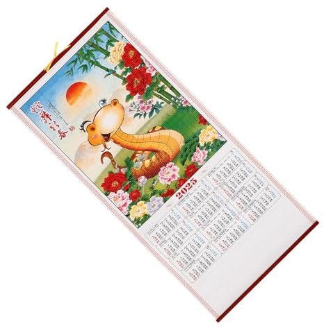 STOBOK 2025 Chinesischer Wandkalender Tierkreis-Schlangen-Wandkalender Feng Shui Chinesischer Jahr Der Schlange Monatlicher Mondkalender Für Verheißungsvoll