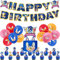 44Pcs Sonic Birthday Party Decorations for Boy,Cartoon Sonic Happy Birthday Banner,Sonic Latex Balloons Cake Toppers Hanging Spiral for Kids Boys Girls Sonic Theme Birth-day Party Supplies