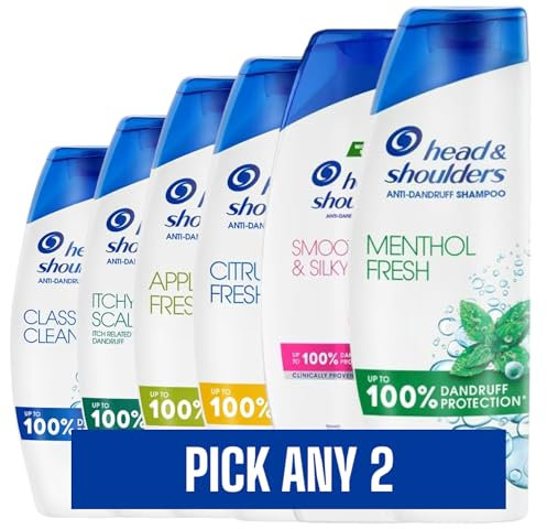 2 x 400ml | Head & Shoulders Anti-Dandruff Shampoo | Pick any 2 | Choose from Classic Clean, Apple Fresh, Citrus Fresh, Itchy Scalp, Soothing, Smooth & Silky, Menthol & More