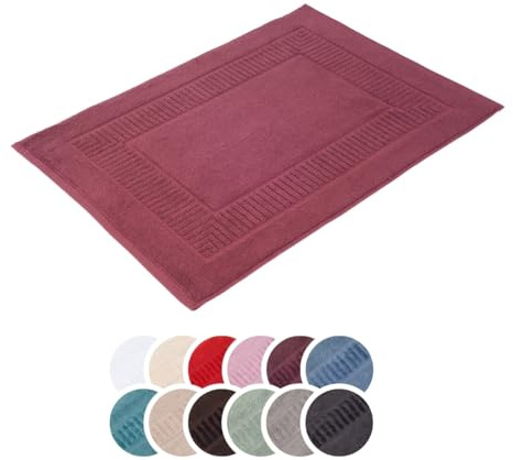 liebling Badvorleger 100% Bio Baumwolle, Serie Organic, 1200 gr. / m², 60 x 100 cm, 60 Grad, GOTS-Zertifiziert, schnelltrocknend, Farbe: Beere