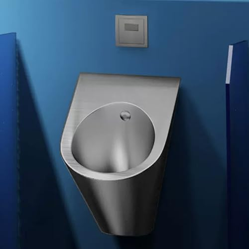 YQMHEZ Urinal aus Edelstahl 304, an der Wand montiertes Urinal for Herrenbäder, vertikales, intelligentes Urinal mit Induktionsspülung, Spritzschutz, for Bars/öffentliche Toiletten/Flughäfen(Gray)