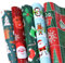 BBLIKE Lot de 5 Feuilles de Papier Cadeau de Noël - 70 x 50 cm - Papier Cadeau d'anniversaire Durable pour Anniversaire, Noël, Rentrée Scolaire (le père Noël)