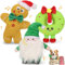 Lewondr Weihnachts Quietschspielzeug, 3pcs Xmas Plüsch Interaktiv Hundespielzeug für Klein & Mittel Hund,Niedlich Weihnachten Welpen Spielzeug Weihnachtsmann,Lebkuchenmann,Donut
