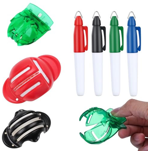 7 PCS Golf Ball Markers , Golf Ball Line Drawing Marking Alignment Kits,Used in Par Ball Marker Alignment Aid Outdoor Golf Practice, Golf Ball Alignment Tool Liner Ball Marking Clip On Par Ball Marke