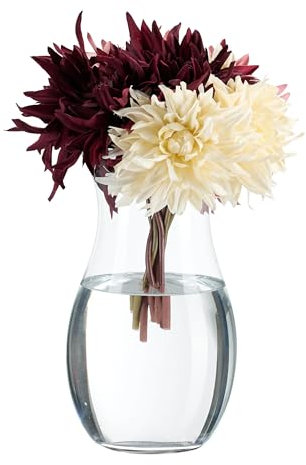 Relaxdays Florero de Cristal, Jarrón Flores, Centro Mesa Grande, Decorativo, Bodas, Eventos, 26 x 15 cm, Transparente