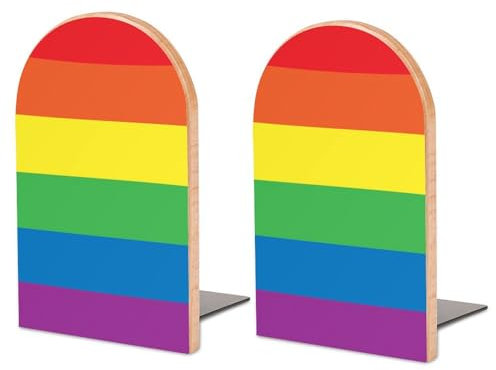 Une paire de serre-livres pour étagères, serre-livres arc-en-ciel pour le bureau et l'école