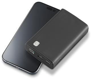 Cellularline - Elite 20000 - Caricabatteria Portatile - Capacità di 20000mAh - +144 ore di ricarica extra - 1xUSB OUTPUT: 18W Adaptive Technology - 2xUSB-C INPUT: 18W/ OUTPUT: 20W PD - Nero