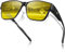 DUCO Nachtsicht Fahrbrille Fit über Brille für Männer Frauen Anti Blendung Polarisierte Gelbe Nachtlinse 8990 (Glänzen Schwarz)