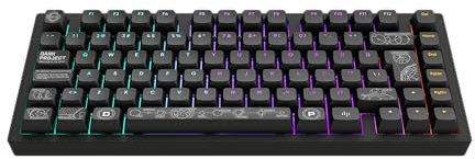 Dark Project ALU81A Terra NOVA Kabellose Mechanische Gaming-Tastatur | ISO Multi | Hot-Swap | G3MS Moonstone Gefettete Schalter | Gefettete Stabilisatoren | Flex Gasket Mount | Aluminium | RGB