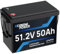Lithium-Akku Lifepo4 48V 50Ah, EconomiPower 48V Lifepo4 Batterie mit Zellen der Klasse A, BMS 50 A, perfekt für Wohnmobile, Trollingmotoren, Solar, Häuser