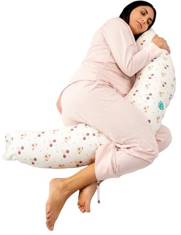 KOALA BABYCARE Stillkissen und Schwangerschaftskissen XL – Schwangerschaftskissen, multifunktional, austauschbarer Bezug, 100 % Baumwolle, abnehmbar und waschbar