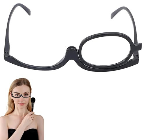 250 Degrees Make Up Glasses, Magnifying Makeup Glasses With Flip-Down Single Lens, Flip Up Lens Uk Only Folding Reading Glasses Magnifying Make up Glasses, Womems Reading Glasses Magnifying Glasses