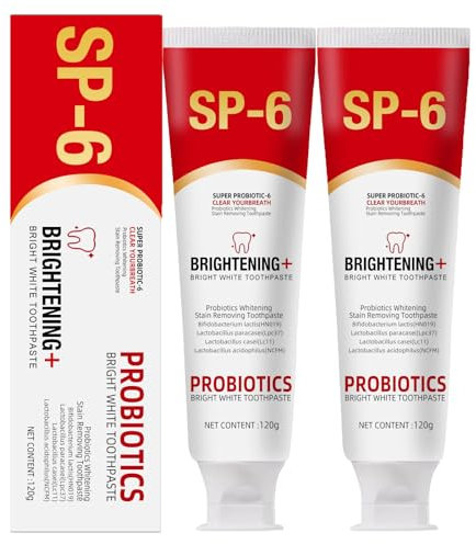 SP-6 Probiotic Whitening Toothpaste for Teeth Whitening and Gum Health, Daily Deep Clean & Stain Removal, Fresh Breath (2)