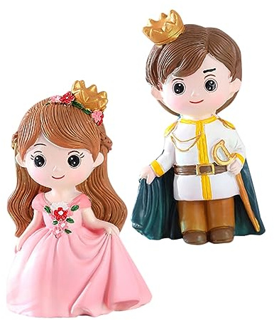 Gatuida Tortendeko Prinzessin Mädchen 2stücke Kuchenverzierung aus Leichtem Kunstharz mit Lebendigem Design für Geburtstagsdeko und Innenraum Tischdekoration
