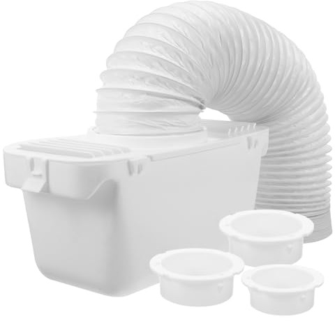 Indoor Dryer Vent Kit Plastic Connector for Clothes Dryers | Lint Collection and Water Collection, Filters Fine Dirt, White Plastic Set, for Drum Dryers
