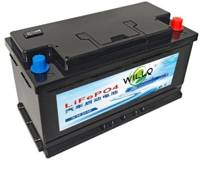 WILLQ Batterie Lithium Rechargeable pour Voiture, démarrage/arrêt, 12 V, 50 Ah, 60 Ah, 70 Ah, 80 Ah, 90 Ah, 100 Ah, 110 Ah, LiFePO4, Haute Performance, sans Entretien,60038 90ah