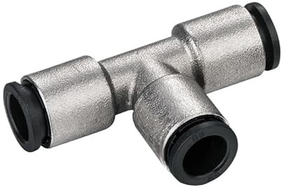 KXJSYL Tool PEP Union Tee Brass Body With Plastic Sleeve Push In Fitting 10Pcs Pneumatic Fitting Air Fitting(PEP04 4mm)