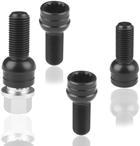 4 Boulons de Roue Antivol en Acier avec Écrous de Roue, Modèle M14 * 1,5 MM, Jeu d'écrous de Roue de Verrouillage, pour la Protection et la Sécurité des Roues
