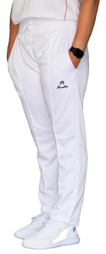 Henselite Ladies High Waist Lawn Bowling Trousers in 4 Colours. (UK, Waist & Inseam, M, 25, White)