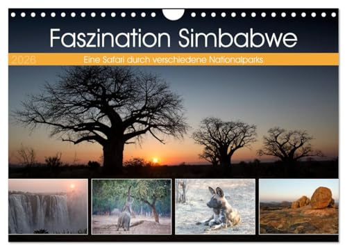 Faszination Simbabwe (Wandkalender 2026 DIN A4 quer), CALVENDO Monatskalender: Bilder aus verschiedenen Nationalparks in Simbabwe (CALVENDO Natur)