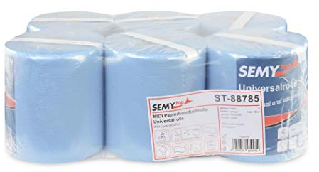 Semy Top ST-88785 Handtuchrolle, 2-lagig, 20 cm, Blau (6-er Pack)