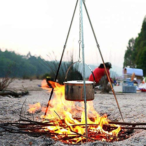 YUEWO Outdoor Camping Picnic BBQ Cooking Camp Tripod Bonfire Dutch Oven Pot Pan Holder