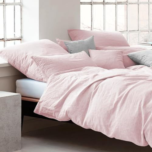 elegante Halbleinen Bettwäsche Breezee Rose Kissenbezug einzeln 40x80 cm