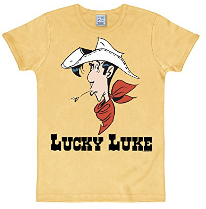 Logoshirt® Lucky Luke Portrait T-Shirt Damen & Herren | Offiziell lizenzierter Lucky-Luke-Fanartikel, lustiges Comic T-Shirt mit Western-Motiv, 100% Baumwolle, hochwertiger Print