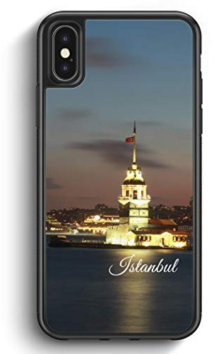 Istanbul Kiz Kulesi Schriftzug Foto - Silikon Hülle für iPhone X - Motiv Design Türkei Türkiye Schön - Cover Handyhülle Schutzhülle Case Schale